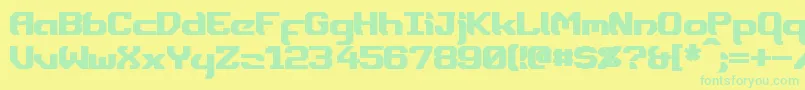 Fonte DynothermBold – fontes verdes em um fundo amarelo