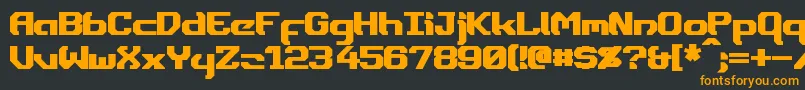 フォントDynothermBold – 黒い背景にオレンジの文字