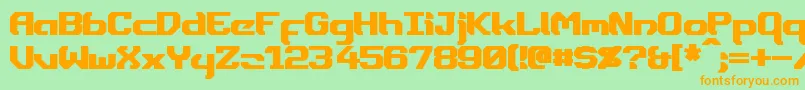 DynothermBold-Schriftart – Orangefarbene Schriften auf grünem Hintergrund