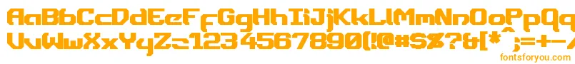 DynothermBold-Schriftart – Orangefarbene Schriften auf weißem Hintergrund