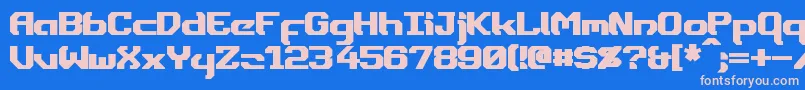 フォントDynothermBold – ピンクの文字、青い背景