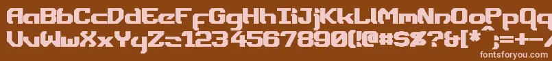 DynothermBold-fontti – vaaleanpunaiset fontit ruskealla taustalla