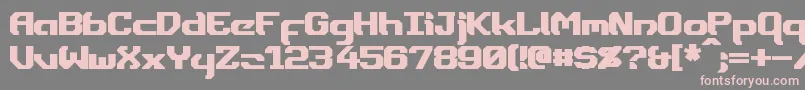 DynothermBold-fontti – vaaleanpunaiset fontit harmaalla taustalla