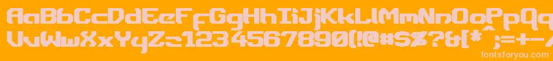 DynothermBold-Schriftart – Rosa Schriften auf orangefarbenem Hintergrund