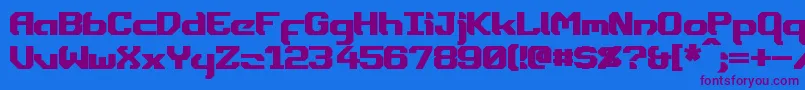 DynothermBold Font – Purple Fonts on Blue Background