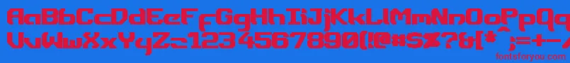 DynothermBold-Schriftart – Rote Schriften auf blauem Hintergrund
