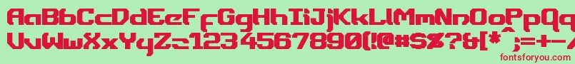 DynothermBold Font – Red Fonts on Green Background