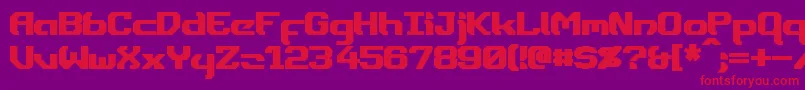 DynothermBold-fontti – punaiset fontit violetilla taustalla
