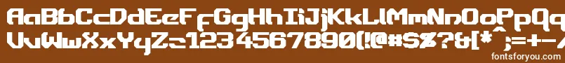 DynothermBold-fontti – valkoiset fontit ruskealla taustalla