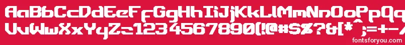 DynothermBold-fontti – valkoiset fontit punaisella taustalla