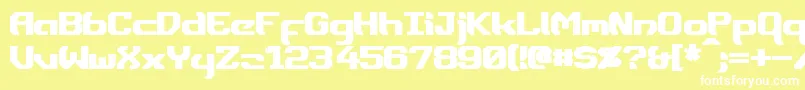 DynothermBold-fontti – valkoiset fontit keltaisella taustalla