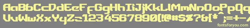 DynothermBold-fontti – keltaiset fontit harmaalla taustalla