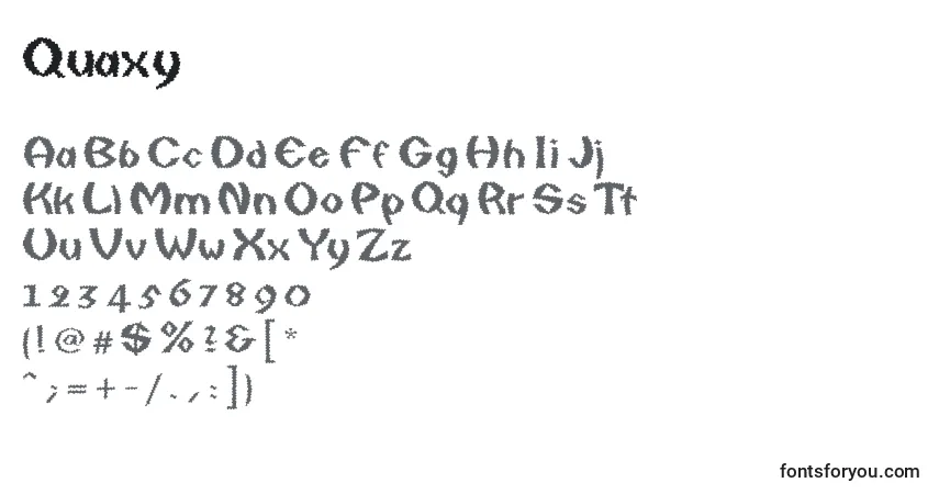 Quaxy-fontti – aakkoset, numerot, erikoismerkit