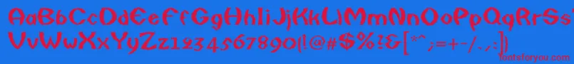 Quaxy Font – Red Fonts on Blue Background