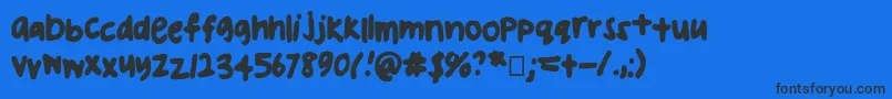 Uglyhandwriting2 Font – Black Fonts on Blue Background