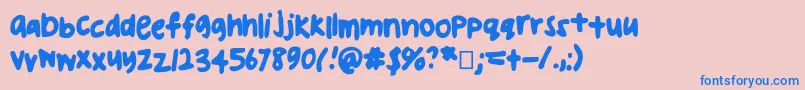 Uglyhandwriting2 Font – Blue Fonts on Pink Background