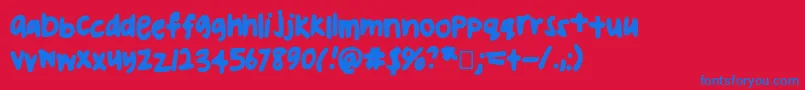 Uglyhandwriting2 Font – Blue Fonts on Red Background