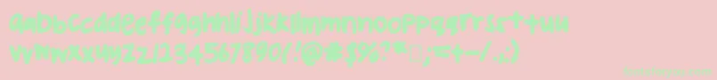 Uglyhandwriting2 Font – Green Fonts on Pink Background