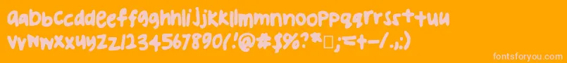 Uglyhandwriting2 Font – Pink Fonts on Orange Background