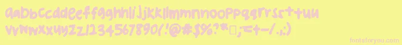 Fonte Uglyhandwriting2 – fontes rosa em um fundo amarelo