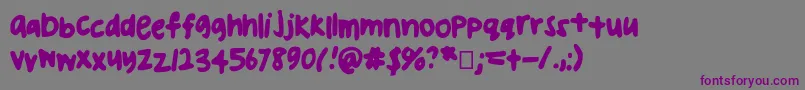 Uglyhandwriting2-fontti – violetit fontit harmaalla taustalla