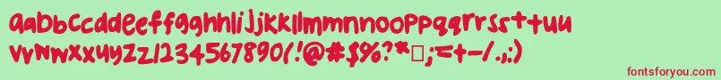 Шрифт Uglyhandwriting2 – красные шрифты на зелёном фоне