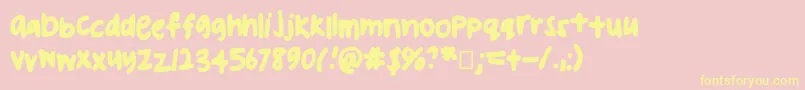 Uglyhandwriting2 Font – Yellow Fonts on Pink Background