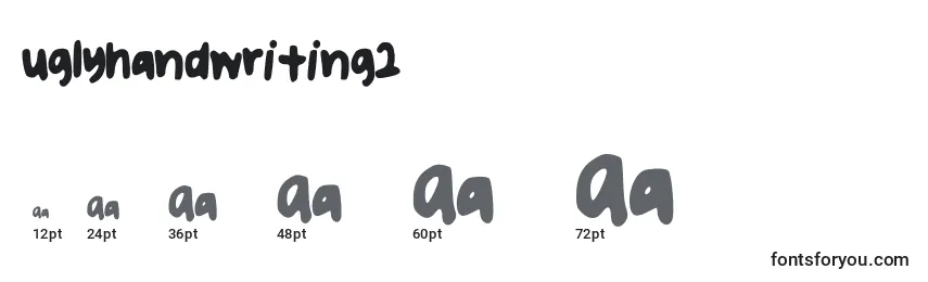 Uglyhandwriting2 Font Sizes