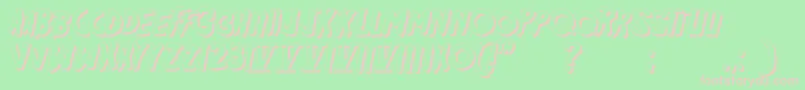 フォントFriday13sh – 緑の背景にピンクのフォント