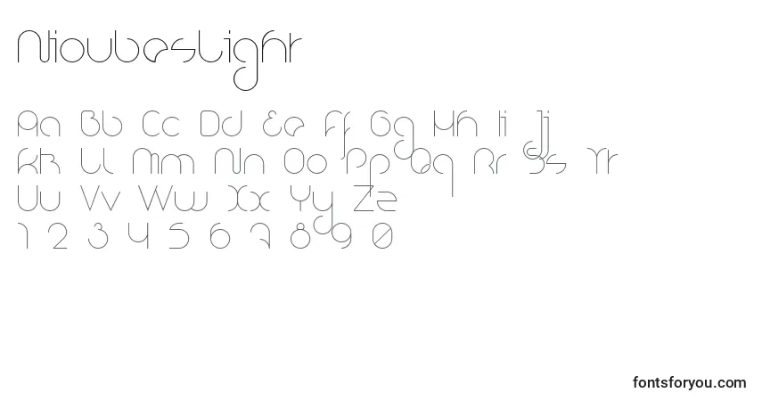 NioubesLightフォント–アルファベット、数字、特殊文字