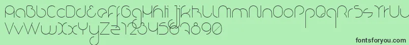 NioubesLight Font – Black Fonts on Green Background