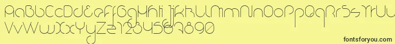 NioubesLight Font – Black Fonts on Yellow Background
