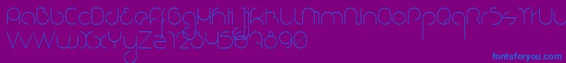 NioubesLight-fontti – siniset fontit violetilla taustalla