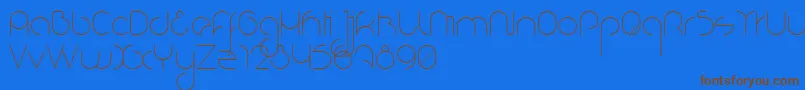 NioubesLight Font – Brown Fonts on Blue Background