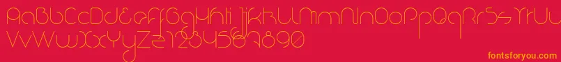 NioubesLight Font – Orange Fonts on Red Background