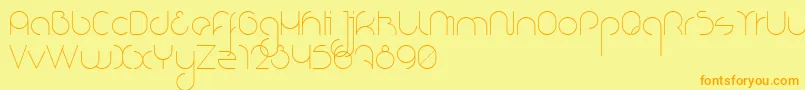 NioubesLight Font – Orange Fonts on Yellow Background