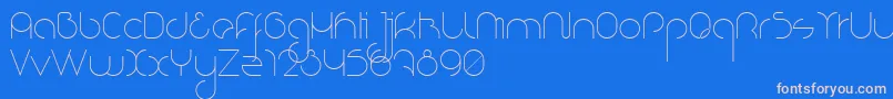 NioubesLight Font – Pink Fonts on Blue Background