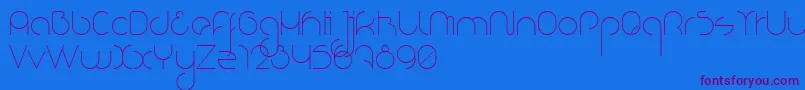 NioubesLight Font – Purple Fonts on Blue Background