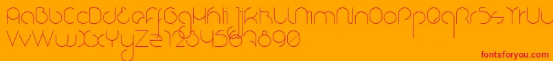 フォントNioubesLight – オレンジの背景に赤い文字