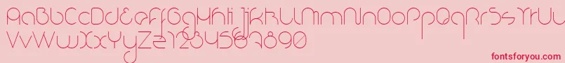 NioubesLight-Schriftart – Rote Schriften auf rosa Hintergrund