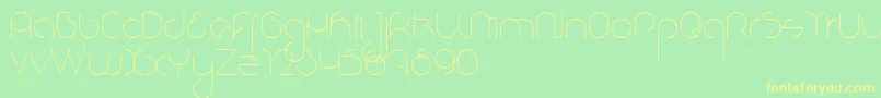 NioubesLight Font – Yellow Fonts on Green Background