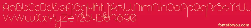 NioubesLight Font – Yellow Fonts on Red Background