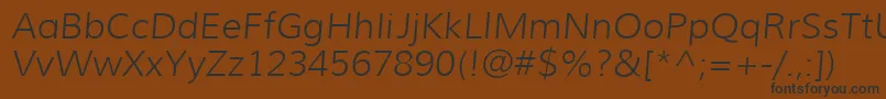 MuliLightitalic Font – Black Fonts on Brown Background