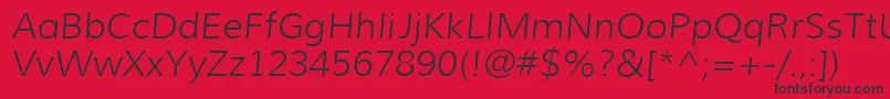 MuliLightitalic Font – Black Fonts on Red Background