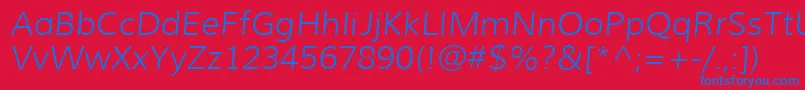 Więcej informacji o czcionce MuliLightitalic Czcionka MuliLightitalic – niebieskie czcionki na czerwonym tle