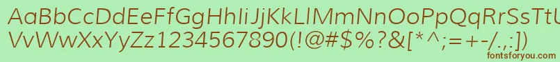 MuliLightitalic Font – Brown Fonts on Green Background