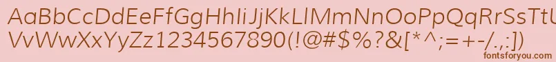 MuliLightitalic Font – Brown Fonts on Pink Background