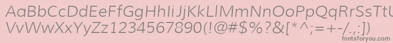 MuliLightitalic-Schriftart – Graue Schriften auf rosa Hintergrund
