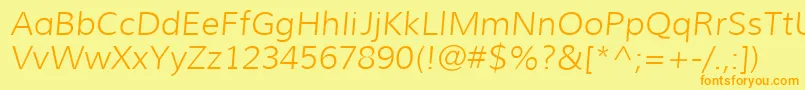 MuliLightitalic Font – Orange Fonts on Yellow Background
