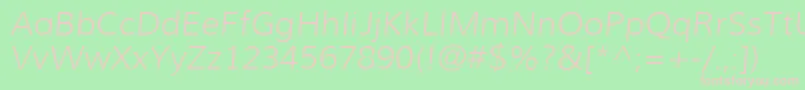 MuliLightitalic Font – Pink Fonts on Green Background